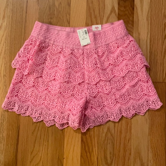 Justice Other - Justice Sz. 14/16 Pull On Tiered Lace Shorts PINK